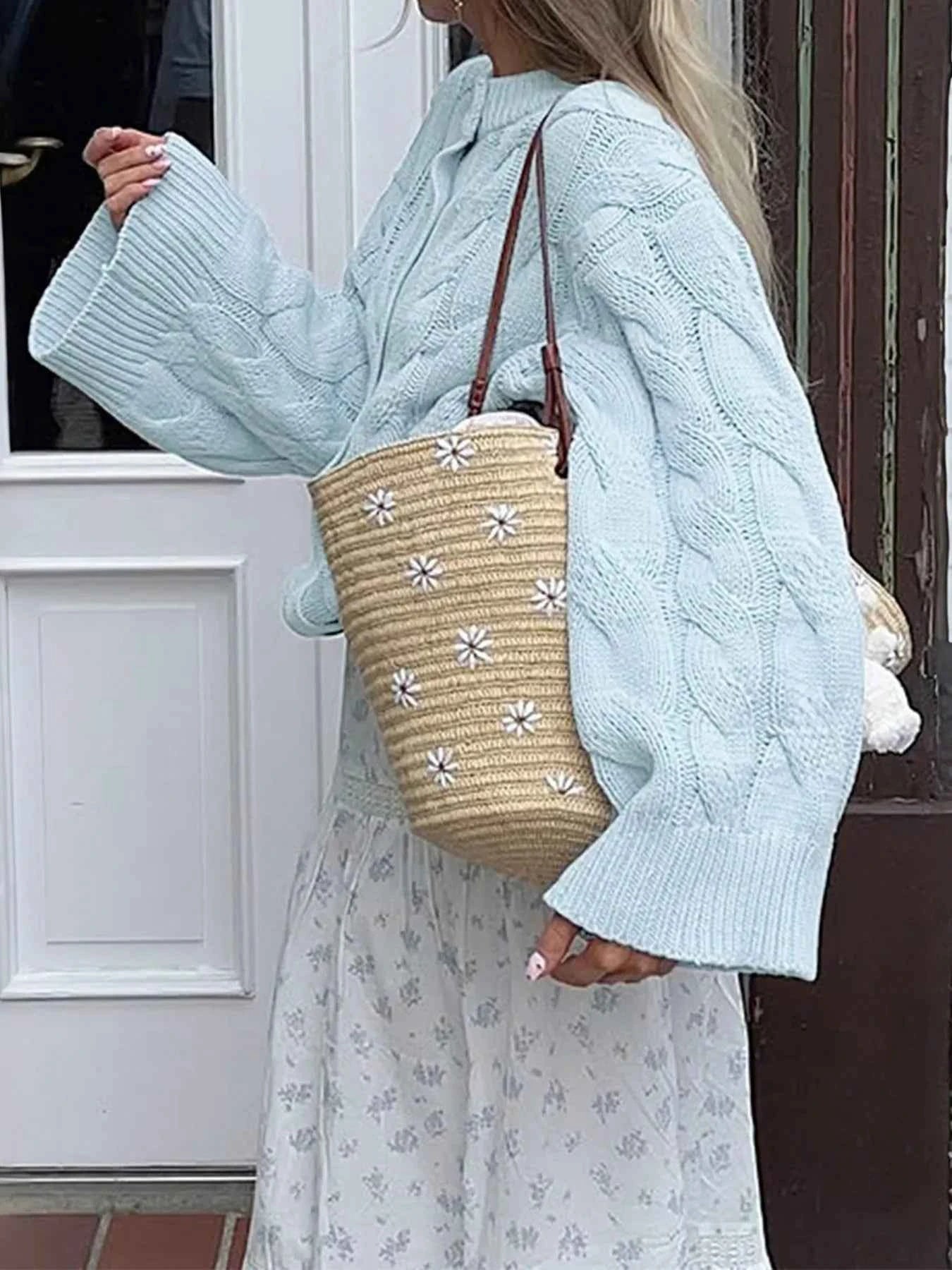 Cable Knit Button-Up Cardigan