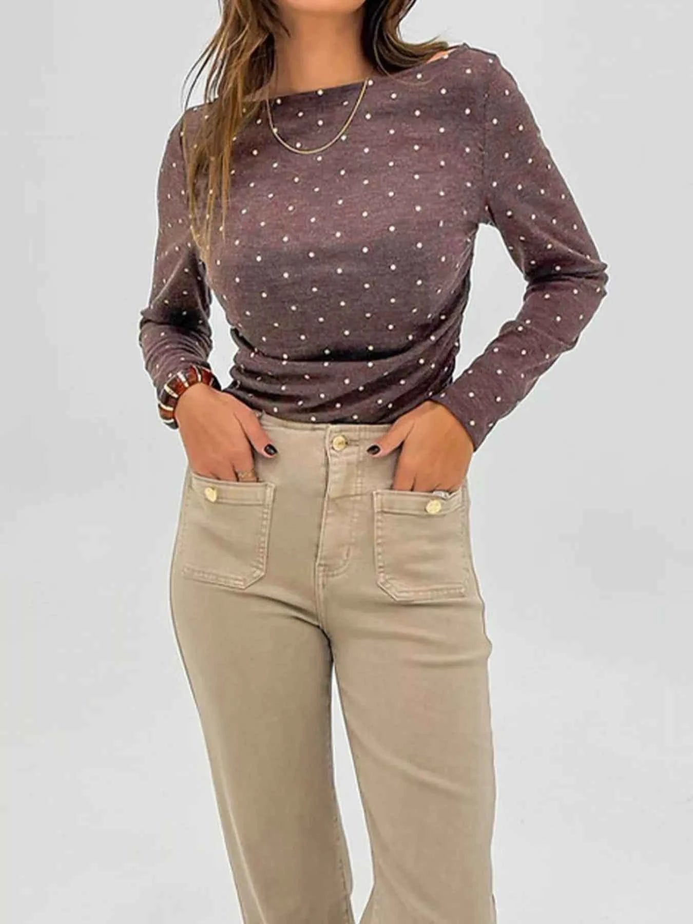 Polka Dot Long Sleeve T-Shirt fc9efabe-4448-48cd-b58c-4fb9a6a2016e-Max-Origin