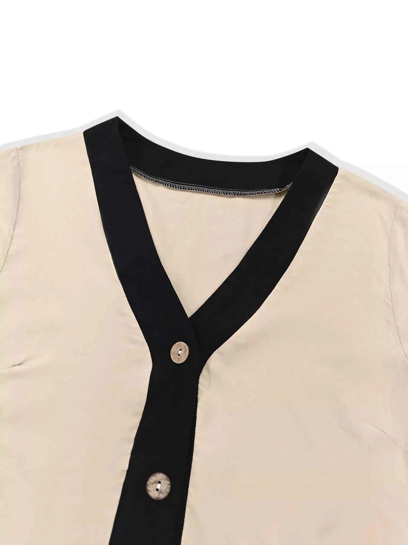 Contrast Trim Button-Down Midi Dress fca31715-3509-44c9-a8d6-2a8e4514a047-Max-Origin