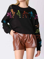 Halloween Colorful Sequin Skeleton Sweatshirt fca7f116-4896-4832-bc7b-1c795d294cf0-Max-Origin