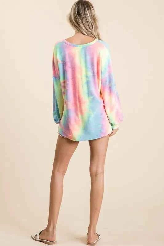 Tie Dye French Terry Top With Balloon Sleeves fcaa2f2163894b579a28c51cce3bf42d-Max-Origin