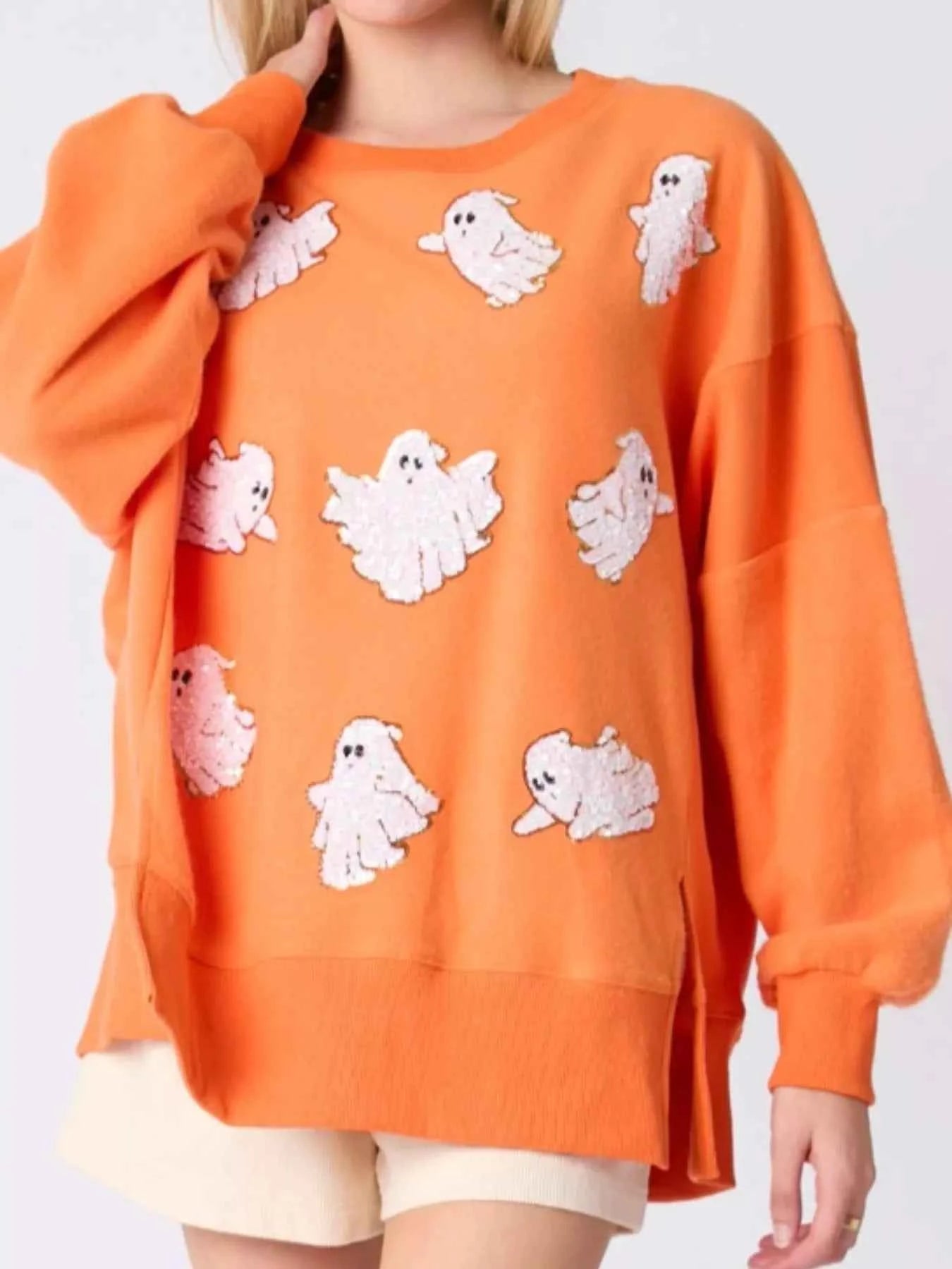 Halloween Sequin Ghost Oversized Sweatshirt fcad054c-2d03-41c5-a6ed-730174039cd6-Max-Origin