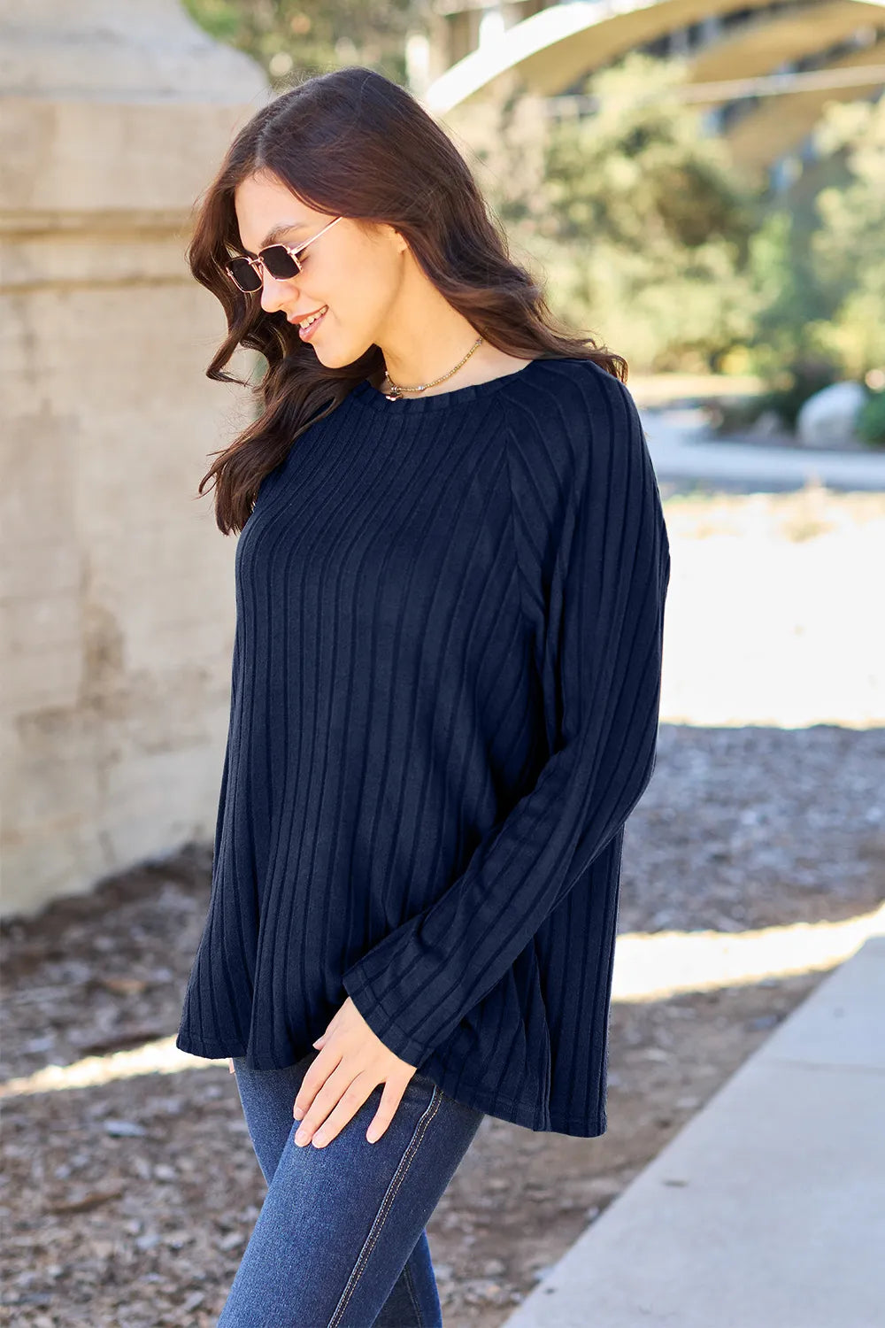 Basic Bae Full Size Ribbed Round Neck Long Sleeve Knit Top fcafec5336744eb682e5b4b71674a988-Max