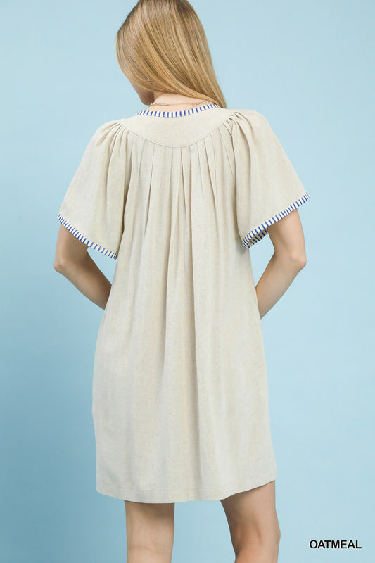 Linen Trim Tunic Dress fcb192bc-6d10-4589-b2bd-ff89d6bcc7ec-Max