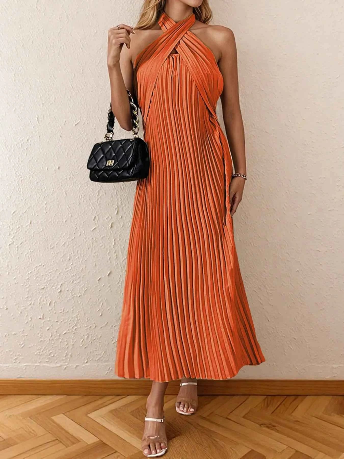 Pleated Halter Neck Midi Dress fcbda7468a404a7892976fad36c2af67-Max-Origin