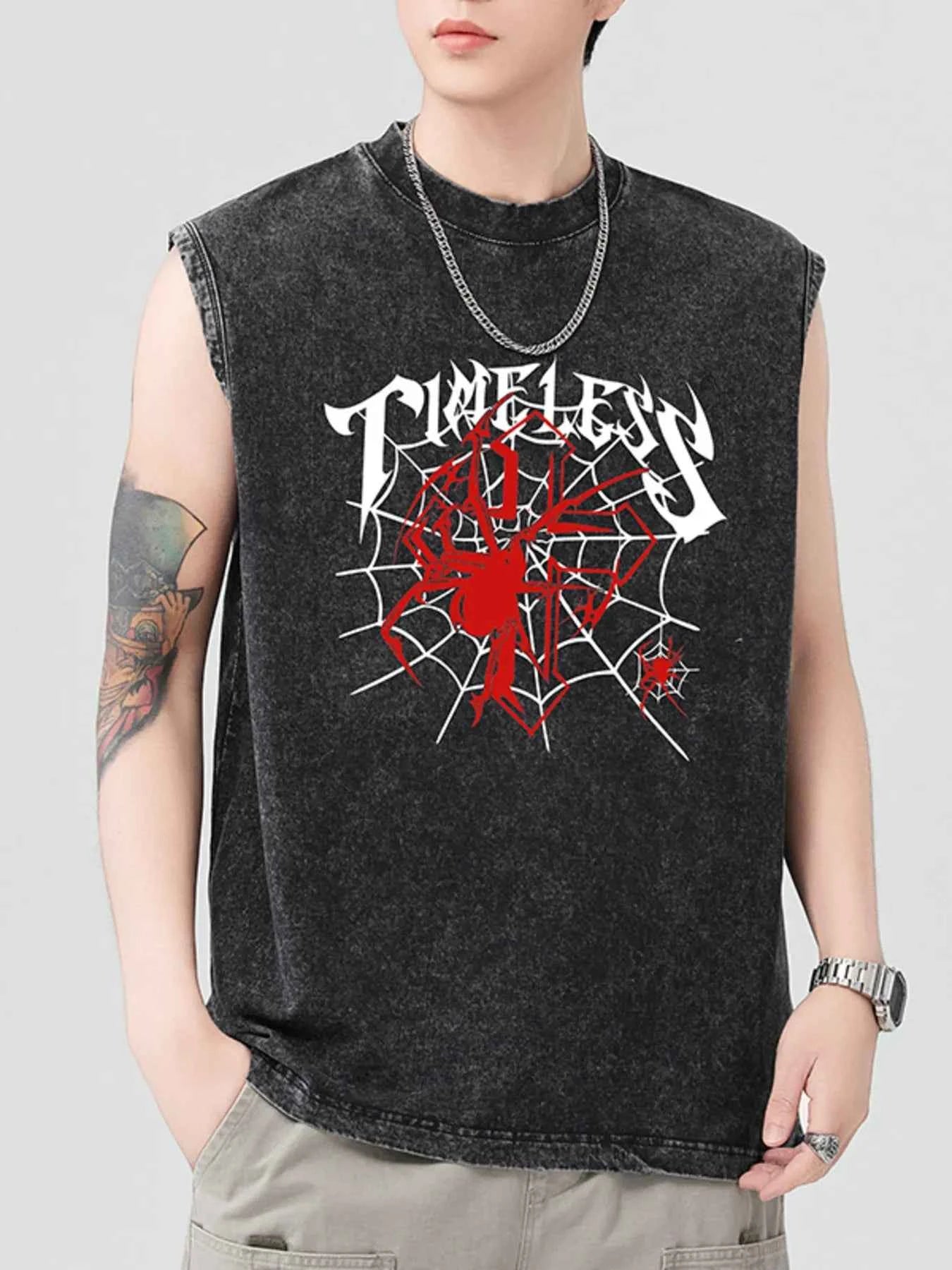 Men's Spider Round Neck Tank Black fcc4d22f19314d05abf5d4e382e31e74-Max-Origin