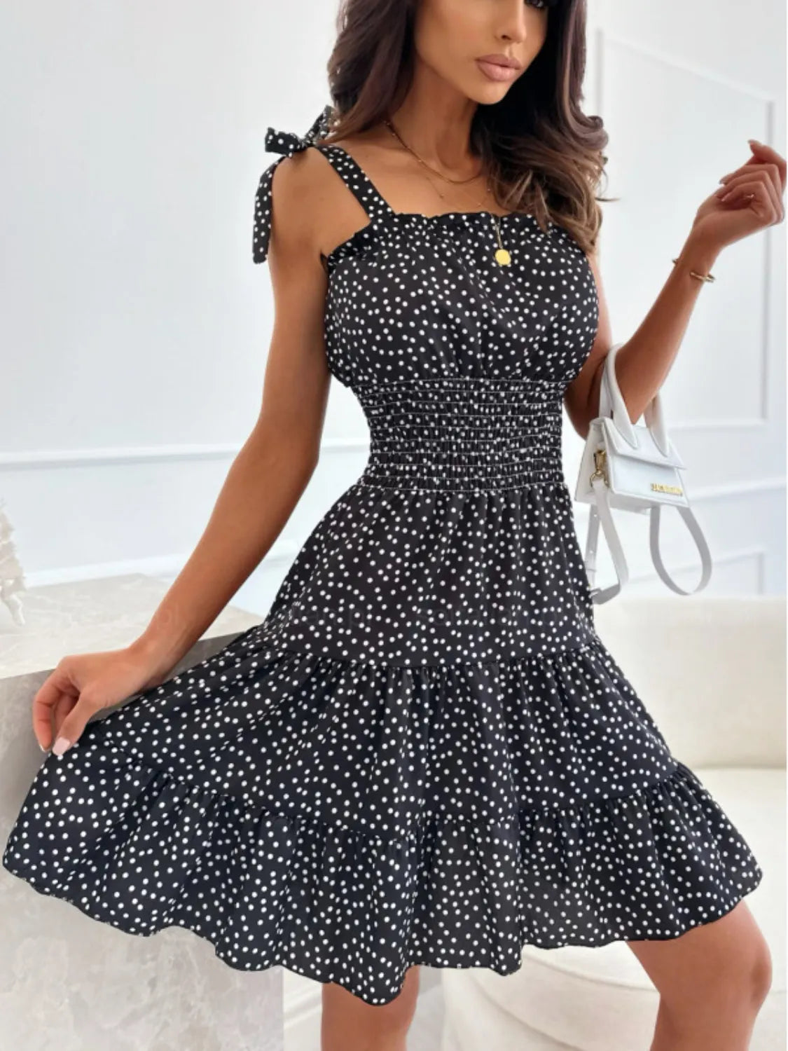 Polka Dot Square Neck Mini Cami Dress fcca2f35-244a-4678-90e5-dce9aea4bd5d-Max-Origin