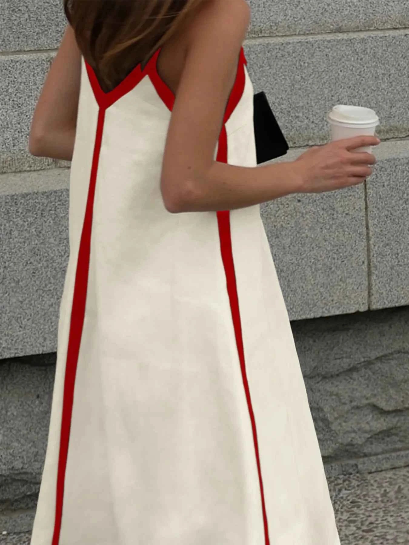 Contrast Trim V-Neck Maxi Dress fcccbe38-4e38-4685-900b-1c1174bf9a37-Max-Origin