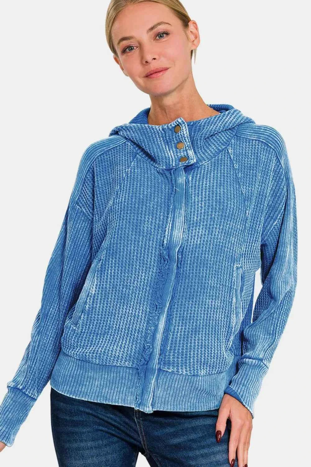 Zenana Washed Zip Up Hooded Jacket fcf0526b-0be7-499d-9cab-cab6af5dfb38-Max