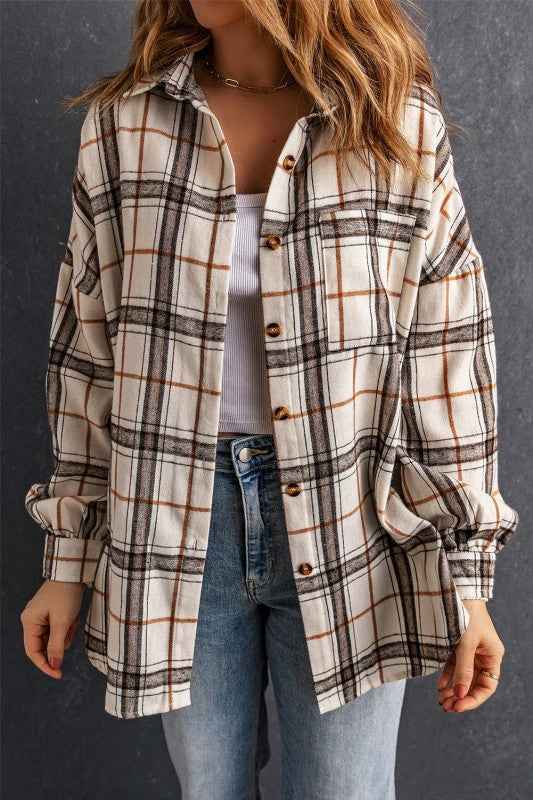Plaid Side Slit Oversized Shacket fcff0e74-81c0-4dc9-a401-989902eb6bd2