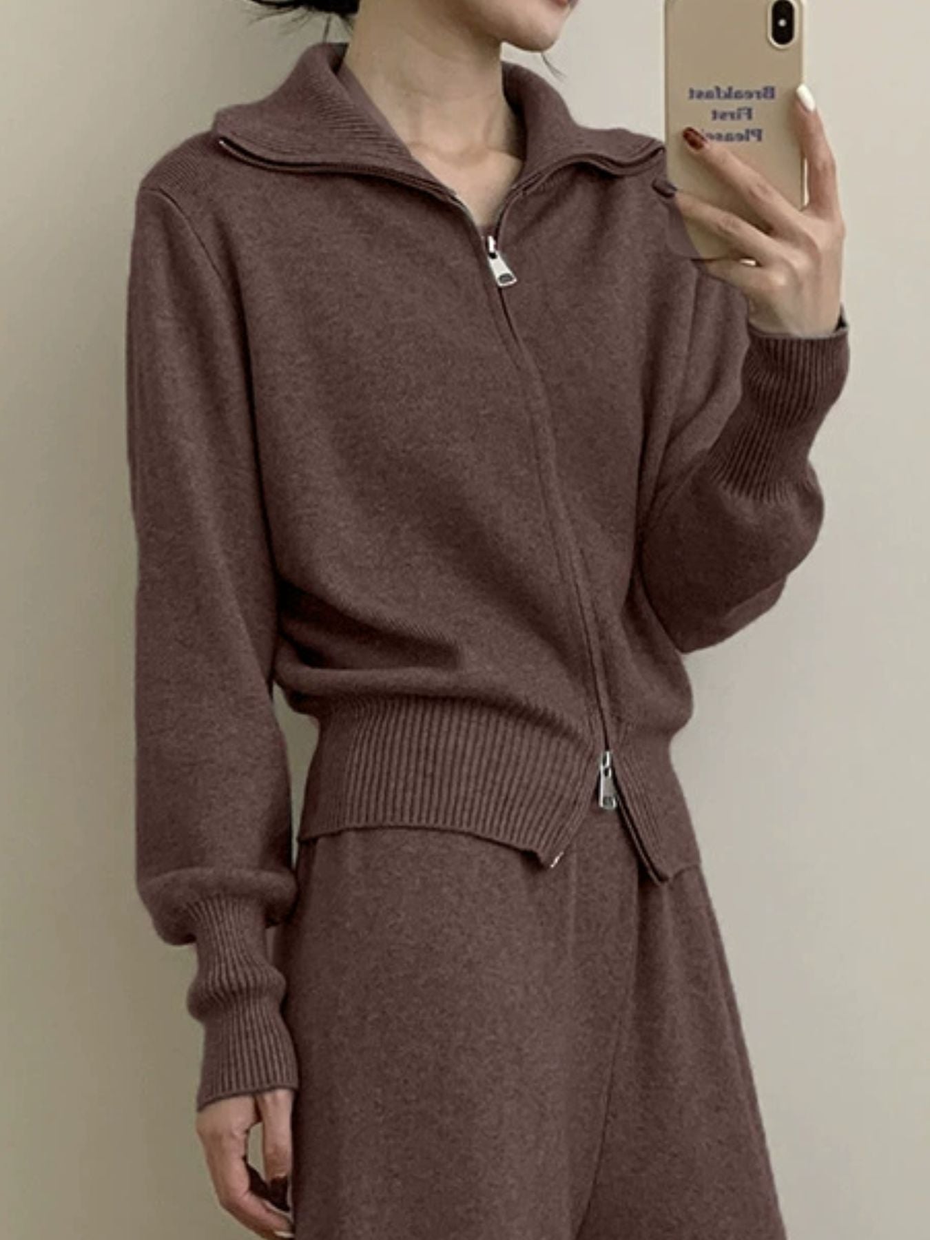 Zip Up Outerwear and Wide Leg Pants Set fd027d0d-5c21-49d6-96bb-ecbe8612fa65-Max