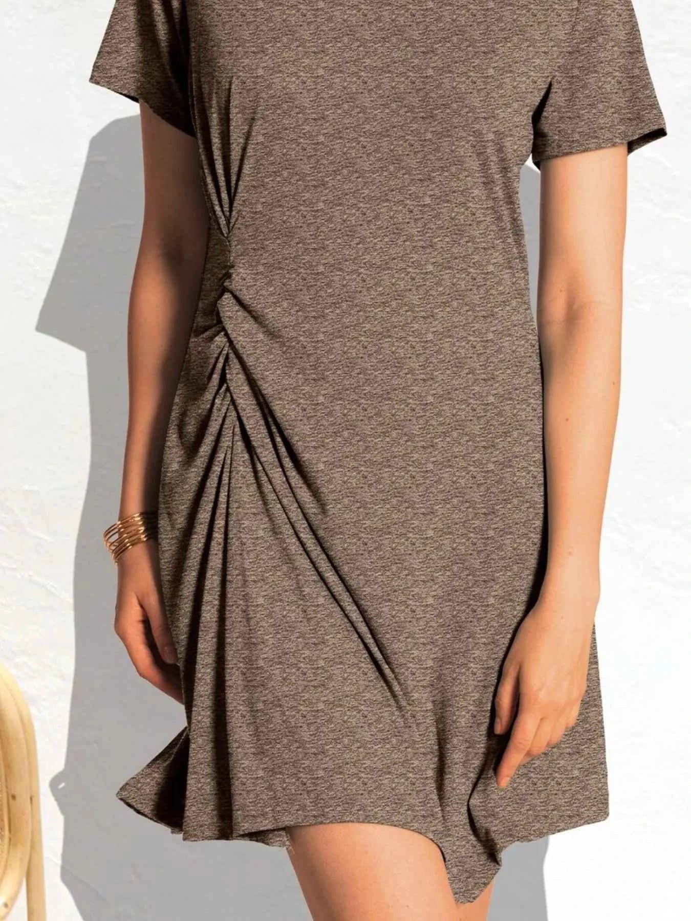 Ruched Short Sleeve Mini Tee Dress fd171d3d-2ce9-471d-b2ab-fc9dce785e30-Max-Origin