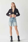AT1037BML High Rise Bermuda Tulip Waistband Shorts As Shown fd2086f4-f6b7-4cec-94e7-69c61dee7a33
