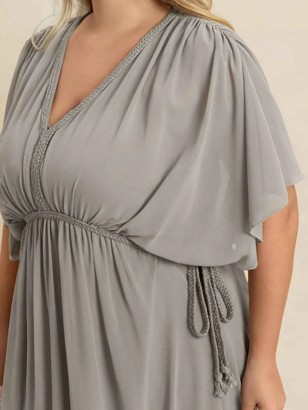 Plus Size V-Neck Flutter Sleeve Dress fd2ba1d9-47c7-4666-a527-c402e7f0eb97-Max-Origin