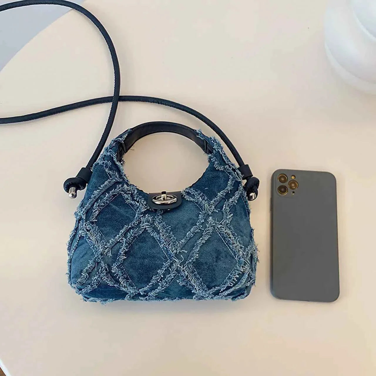 Quilted Raw Hem Mini Crossbody Bag fd2ec5ef546344a3aecca23c3594a4ac-Max-Origin