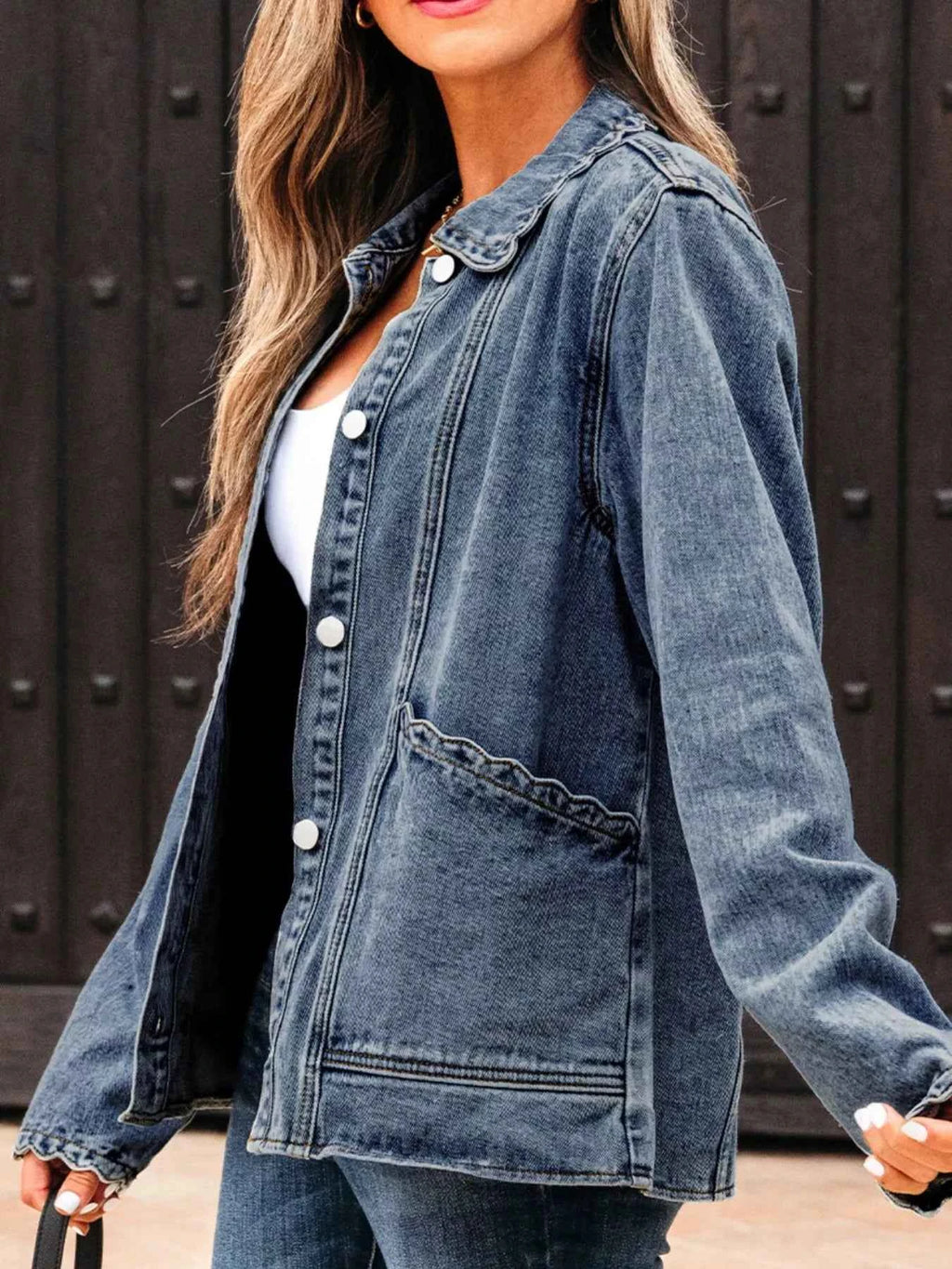 Scallop Trim Collar Patched Pocket Button Up Denim Jacket fd3448e1-74ee-4d3a-bbdf-0e6a895113a8-Max-Origin