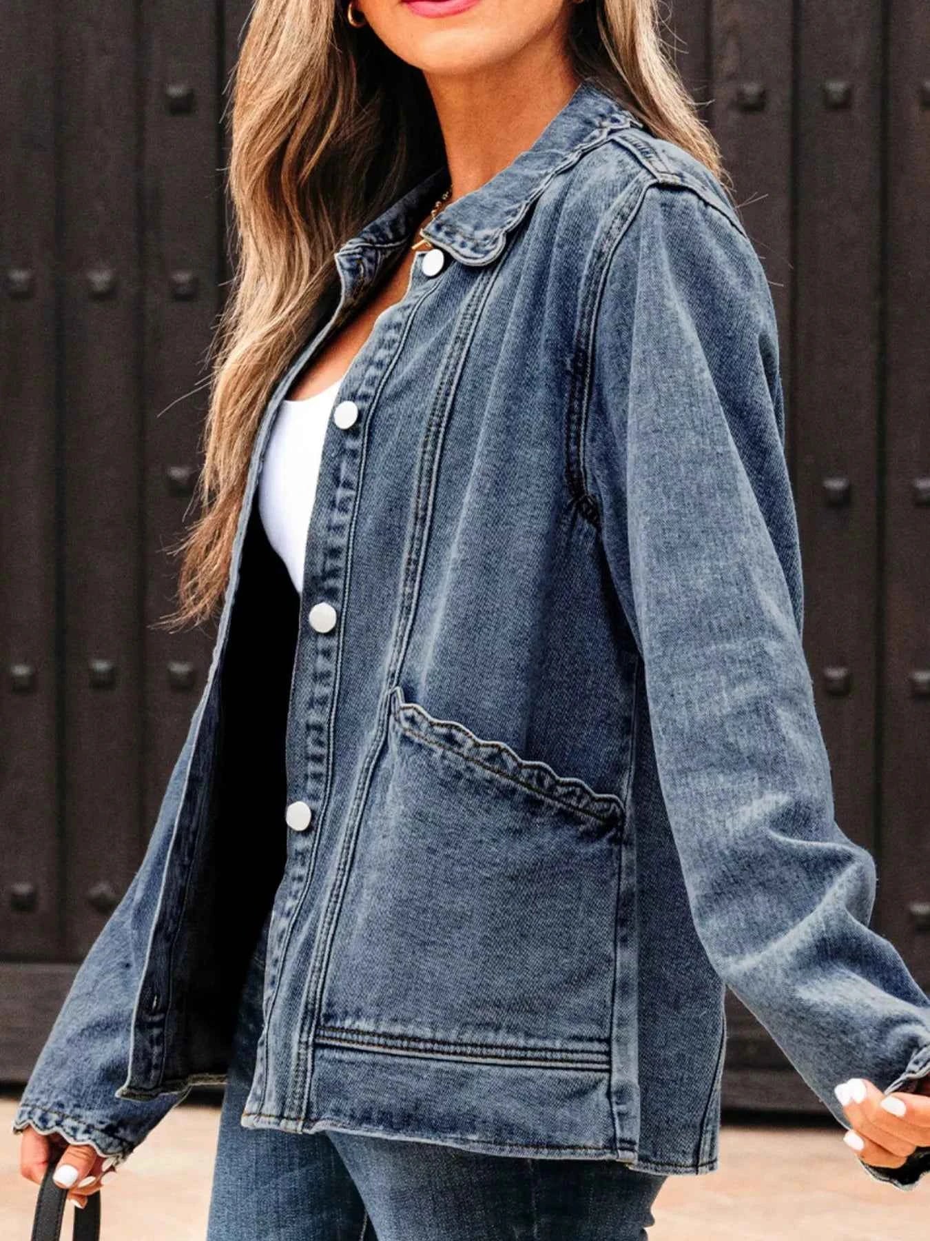 Scallop Trim Collar Patched Pocket Button Up Denim Jacket fd3448e1-74ee-4d3a-bbdf-0e6a895113a8-Max-Origin