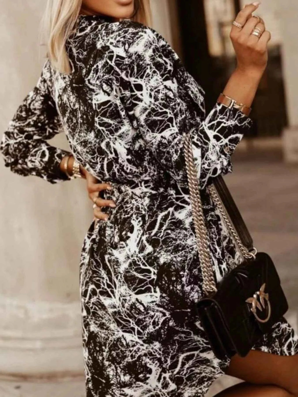Printed Button Front Long Sleeve Dress fd35ef34-ba49-4261-9fd6-7b69adb3824c-Max-Origin