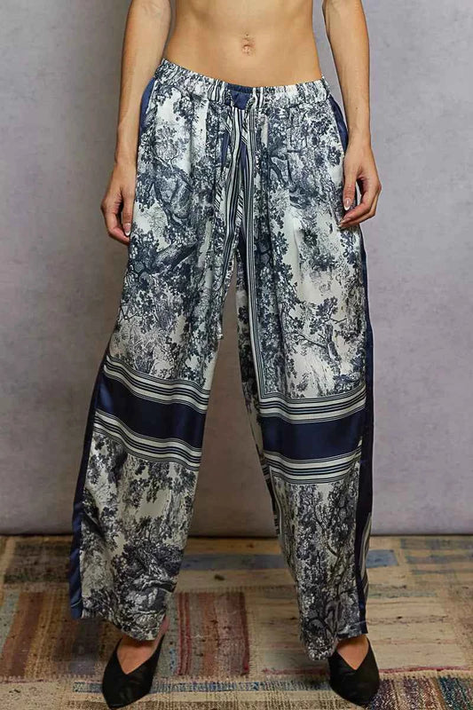 POL Floral Printed Woven Wide Leg Drawstring Pants IVORY NAVY FLORAL fd41aed8-4e43-40e9-b133-ffe9d75a81c0-Max-Origin