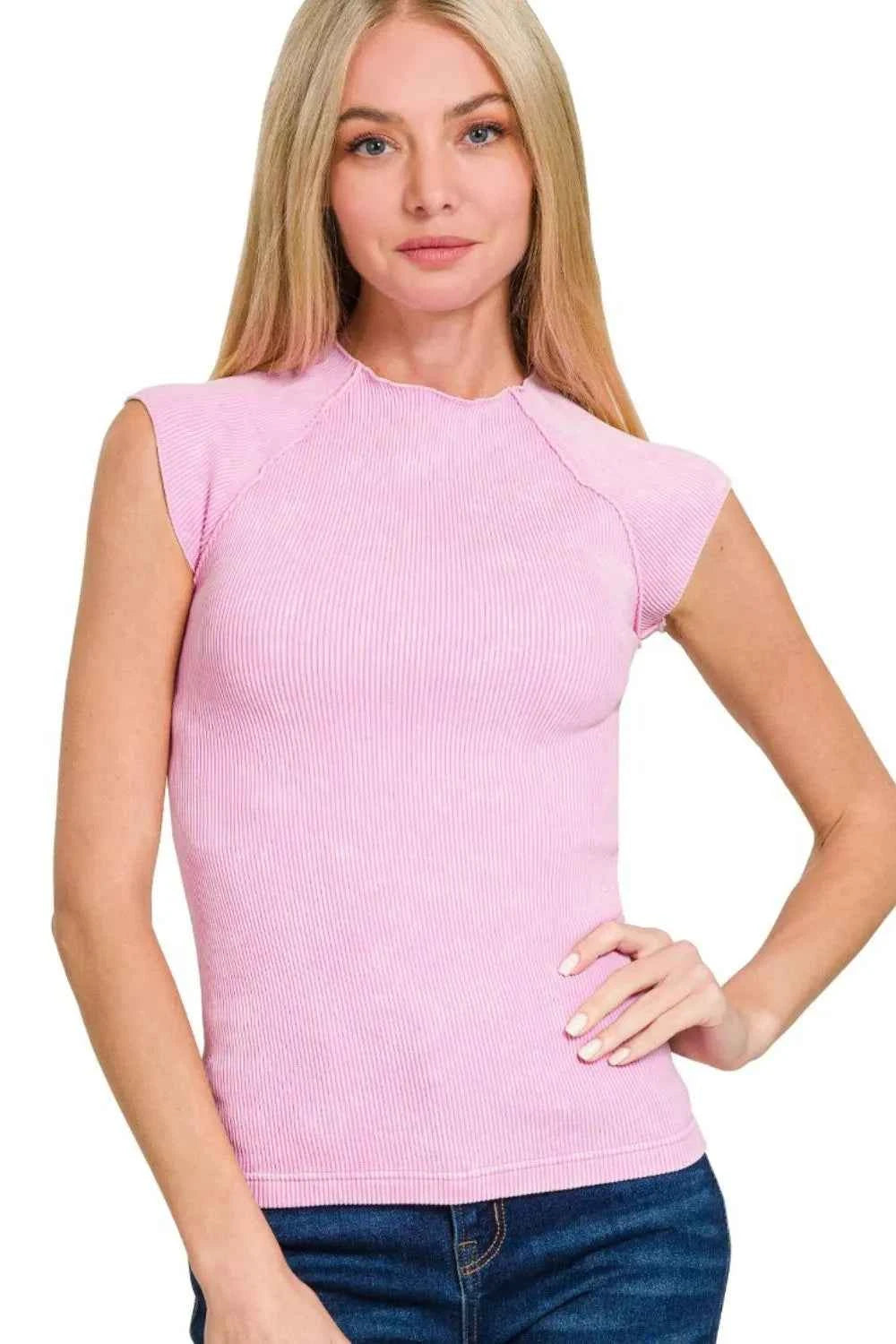 Washed Ribbed Seamless Top MAUVE fd6ae340-bb45-4ea2-a763-e6d6b642a219-Max-Origin