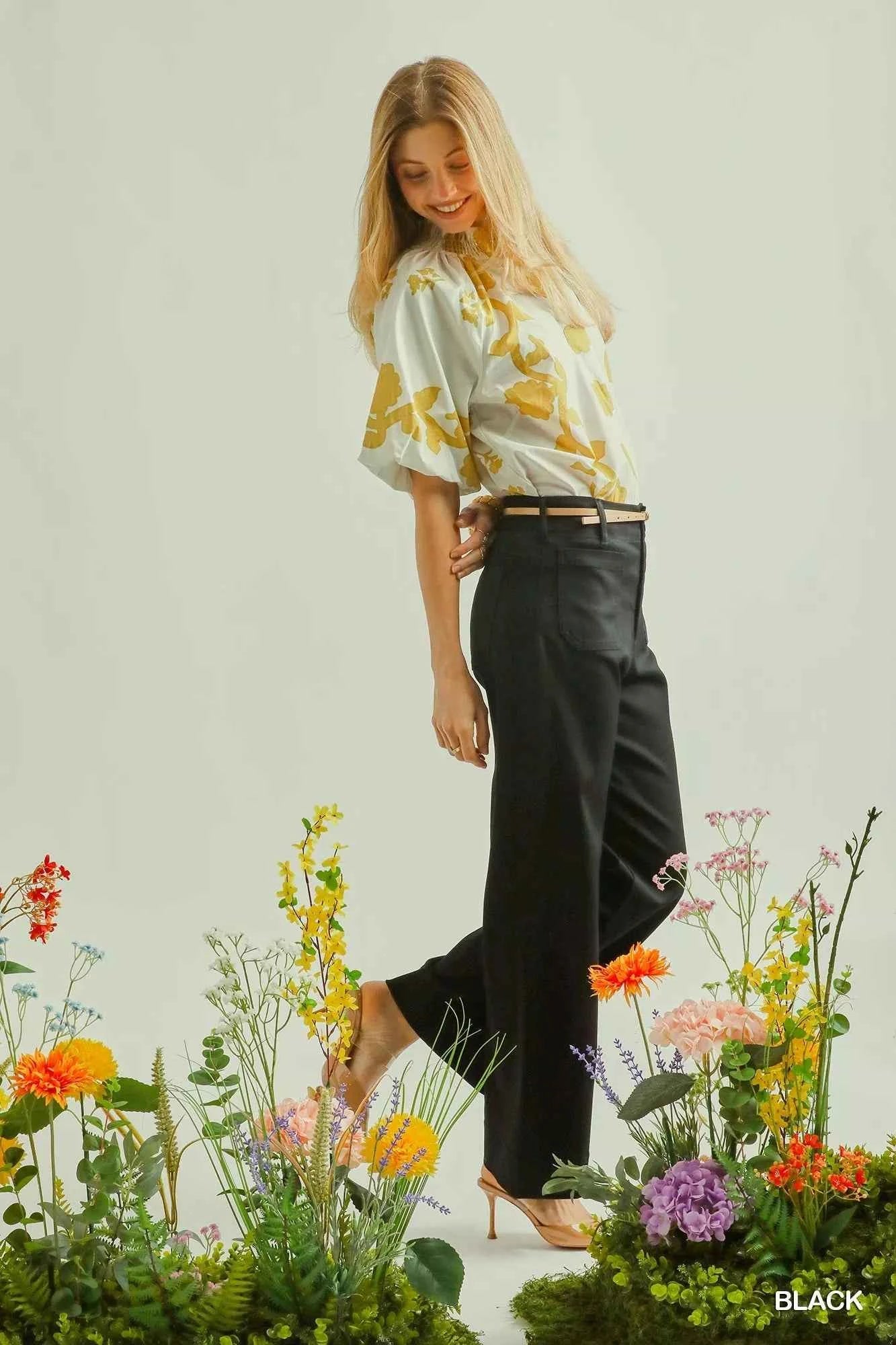 Umgee Button Stretched Pants fd7fd39a-23bf-4e29-bf48-e48a01885f3e-Max-Origin
