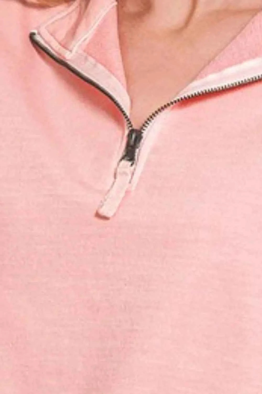 Zenana F/terry Pigment Dye & Enzyme Washing Half Zip Top fd9b0d8e-2b44-4a8a-a7e4-6fd14c9eac13-Max-Origin