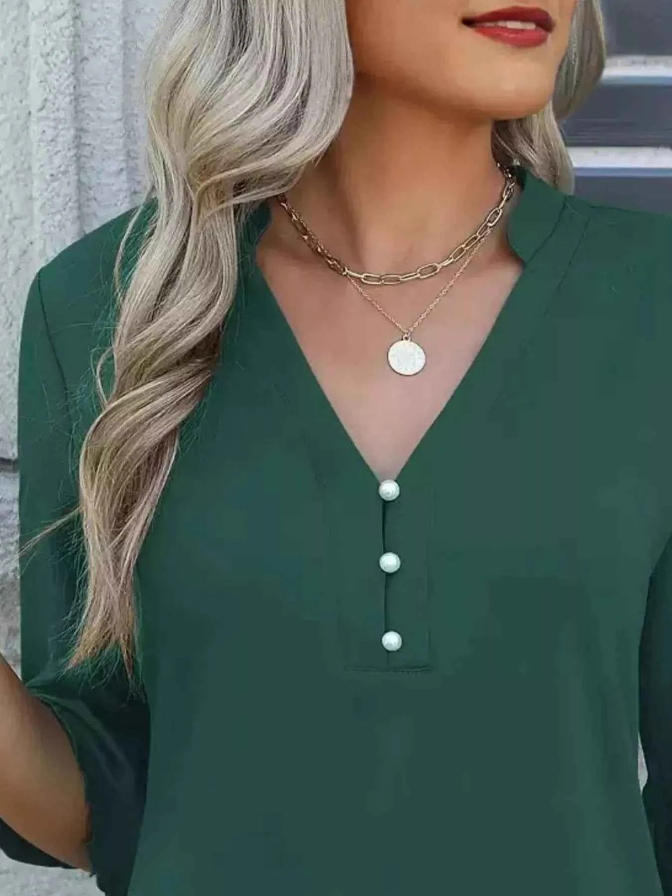 Full Size Notched Flounce Sleeve Blouse Plus Size fd9ec5e1-d9ce-45c6-8102-a99e645cefa3-Max-Origin