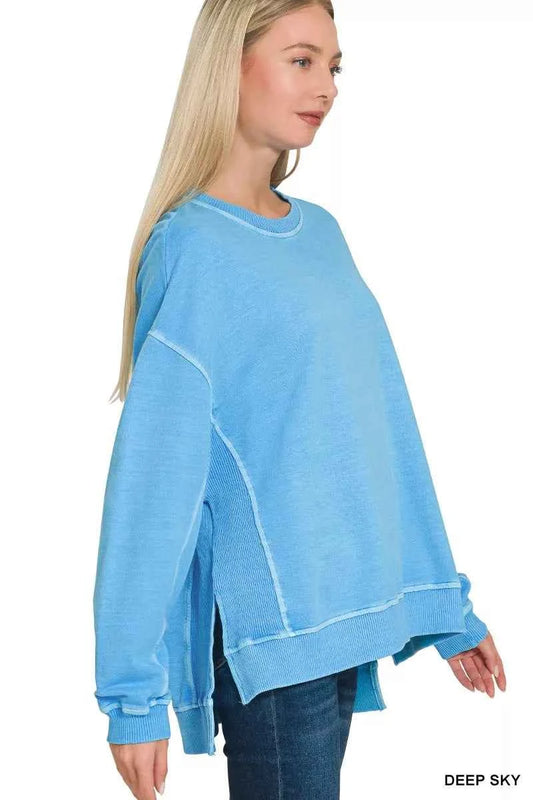Zenana Full Size French Terry Pigment Dye & Enzyme Washing Pullover Plus Size fdab608848cb4f15a659580d4e46fc6f-Max-Origin