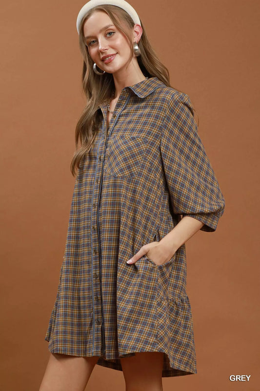 Plaid Button Down Oversized Shirt Dress fdaf1583-07c3-4596-9687-7459ba679922-Max-Origin