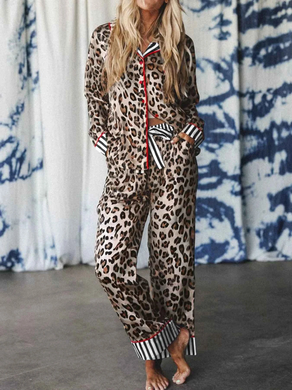 Leopard and Striped Trim Shirt and Pants Set fdb68c0f-4917-428f-9db2-5df9086ca1c1-Max-Origin
