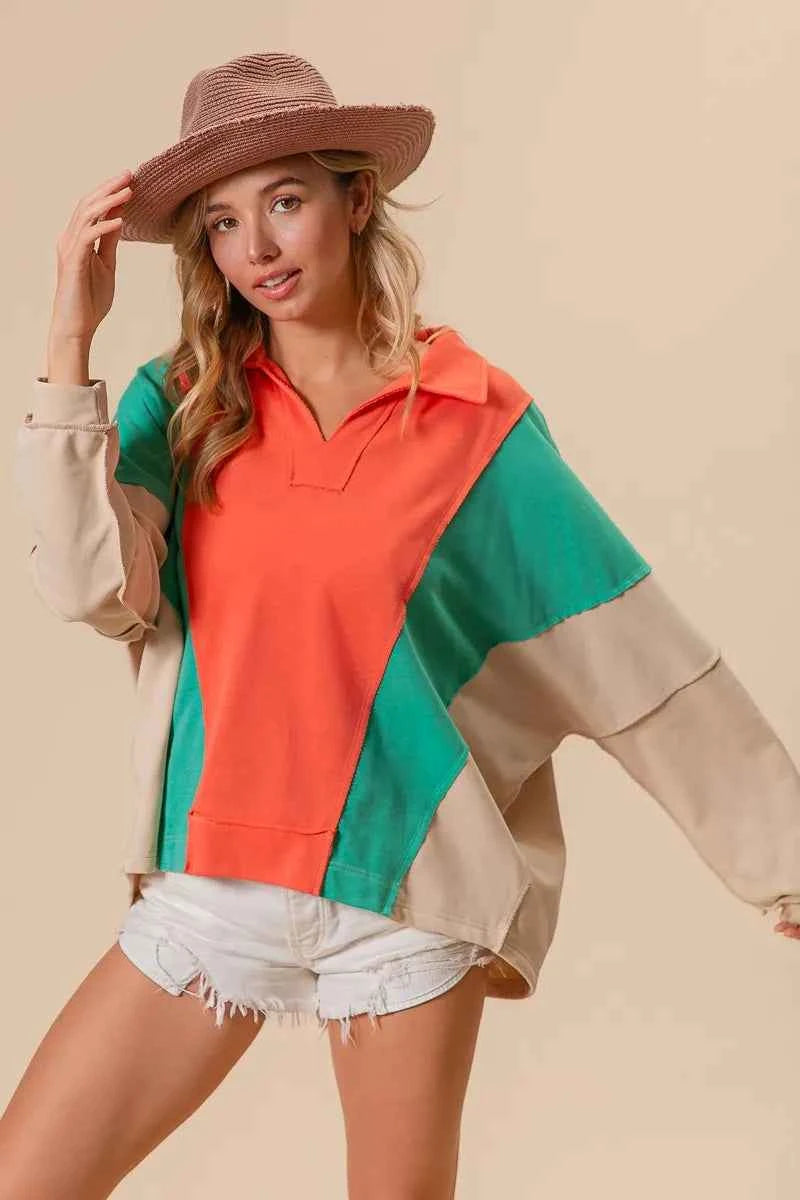 BiBi Colorblock Exposed Seam French Terry Sweatshirt fdbdf3f672d1460d957855336349fc59-Max-Origin