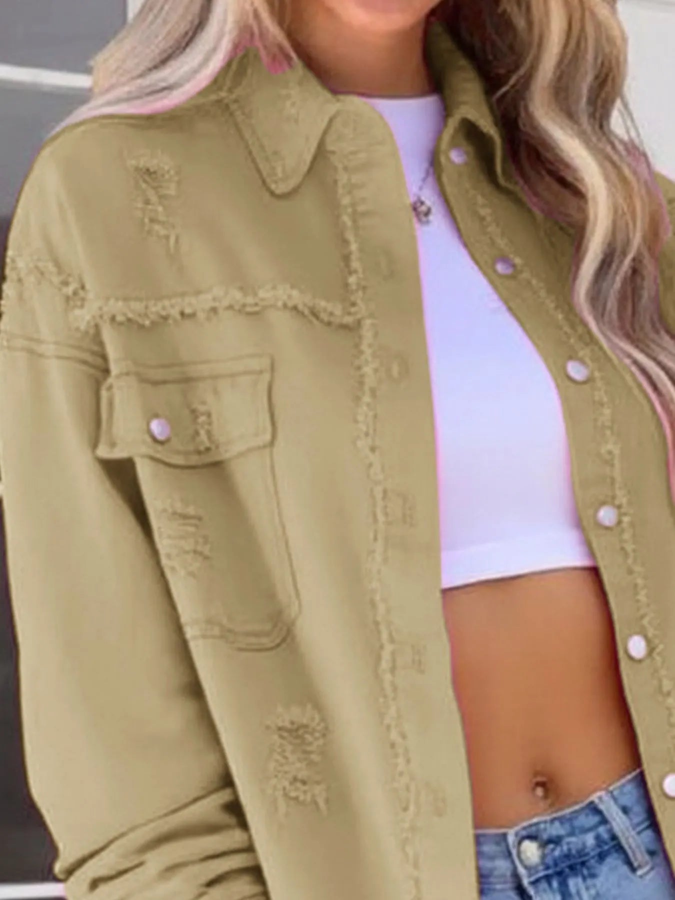 Distressed Denim Jacket with Frayed Edges fdc07974-e005-4eee-a90b-7ec29bc35ea0-Max-Origin