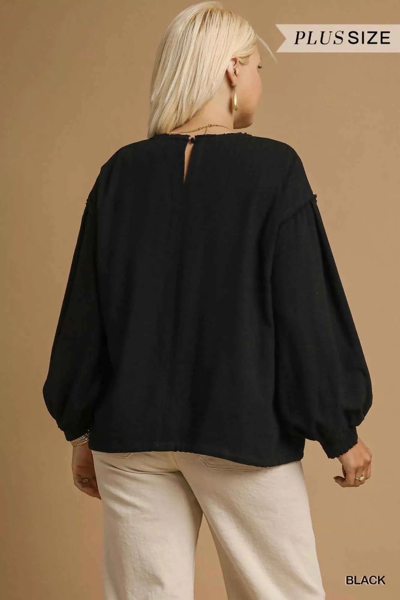 Umgee Full Size Linen Long Sleeve Top with Drawstring Plus Size fe03e7f9-0c9a-4b6f-827e-d17f4e394b2e-Max-Origin