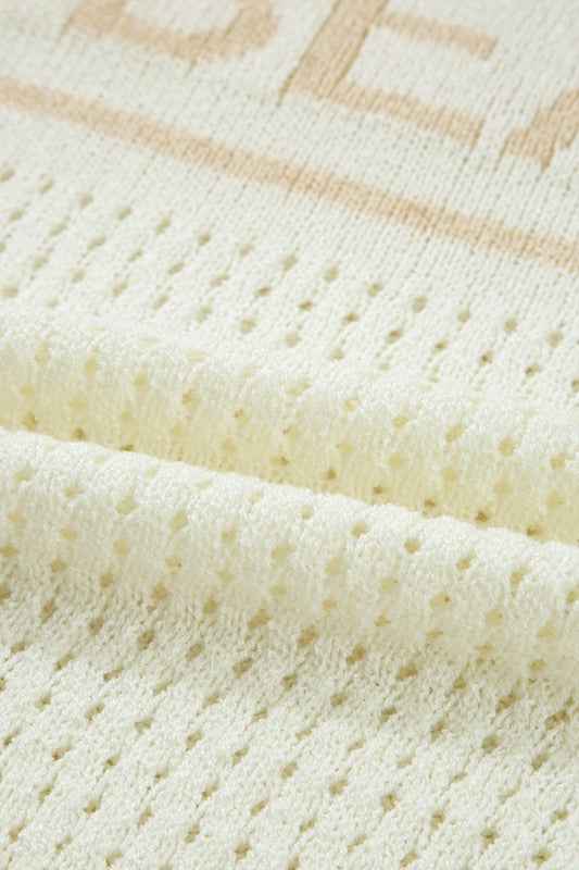 BEACH Hollow Out Knit Dolman Sleeve Sweater fe1b4bce-d089-48be-9c0e-82d6898789ee