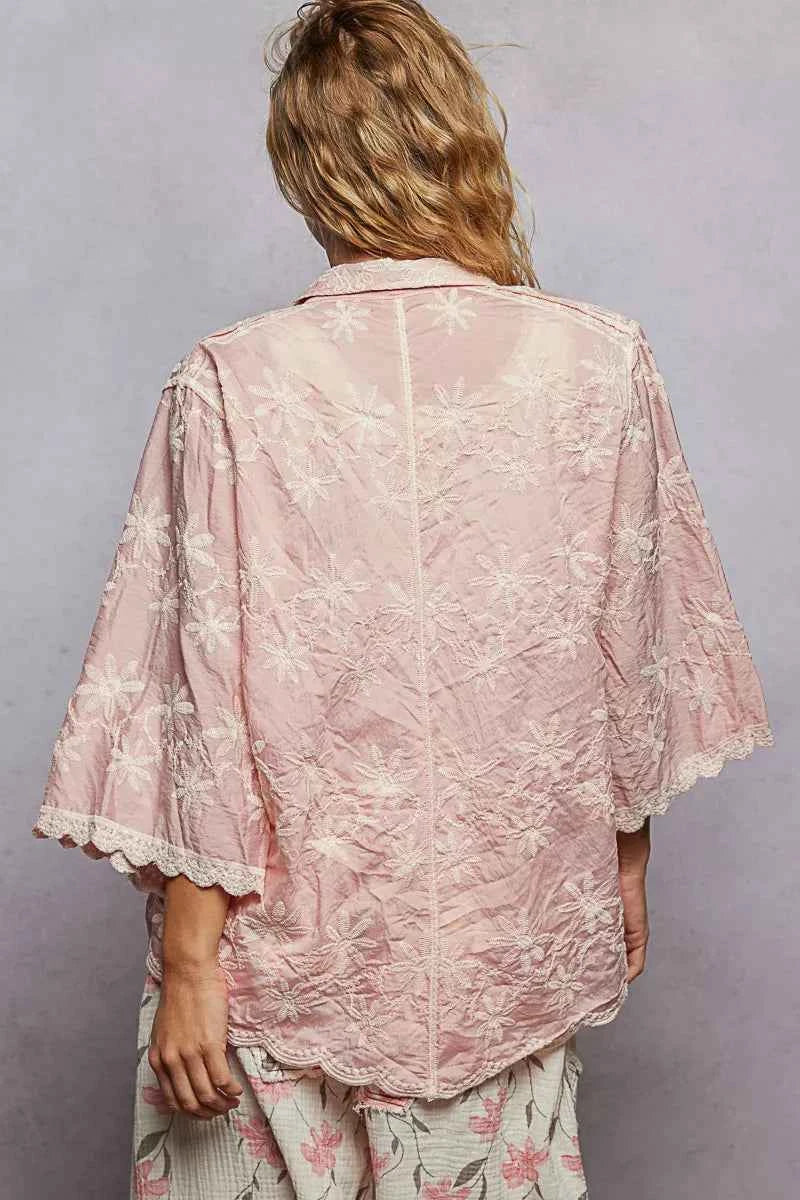 POL Embroidered Floral Collared Neck Shirt with Scalloped Edges fe2148e6-317a-4309-b046-fee40a9dd791-Max-Origin