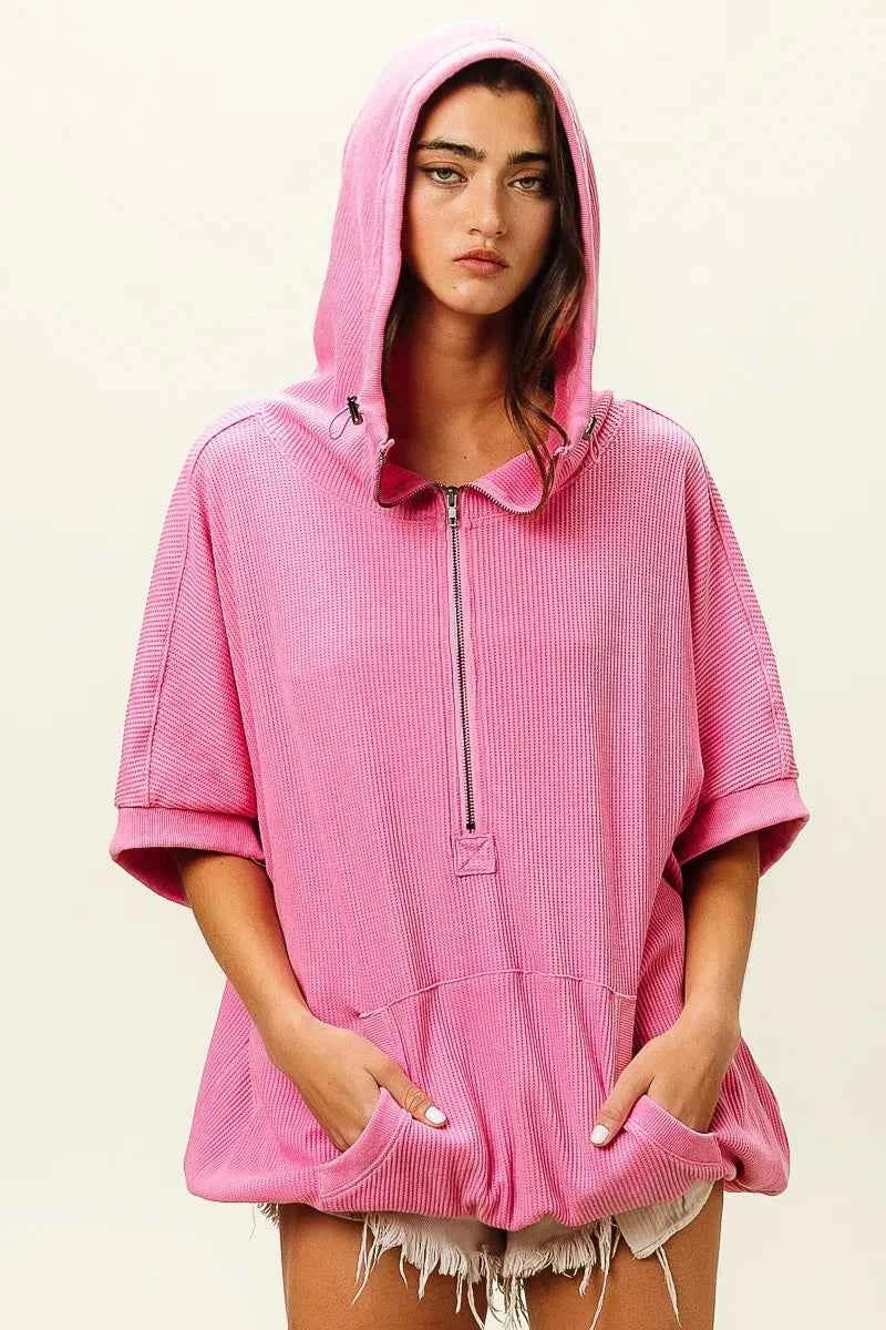 BiBi Vintage Washed Waffle Thermal Hoodie fe28485c4fb944969ec78bf9f0311327-Max-Origin