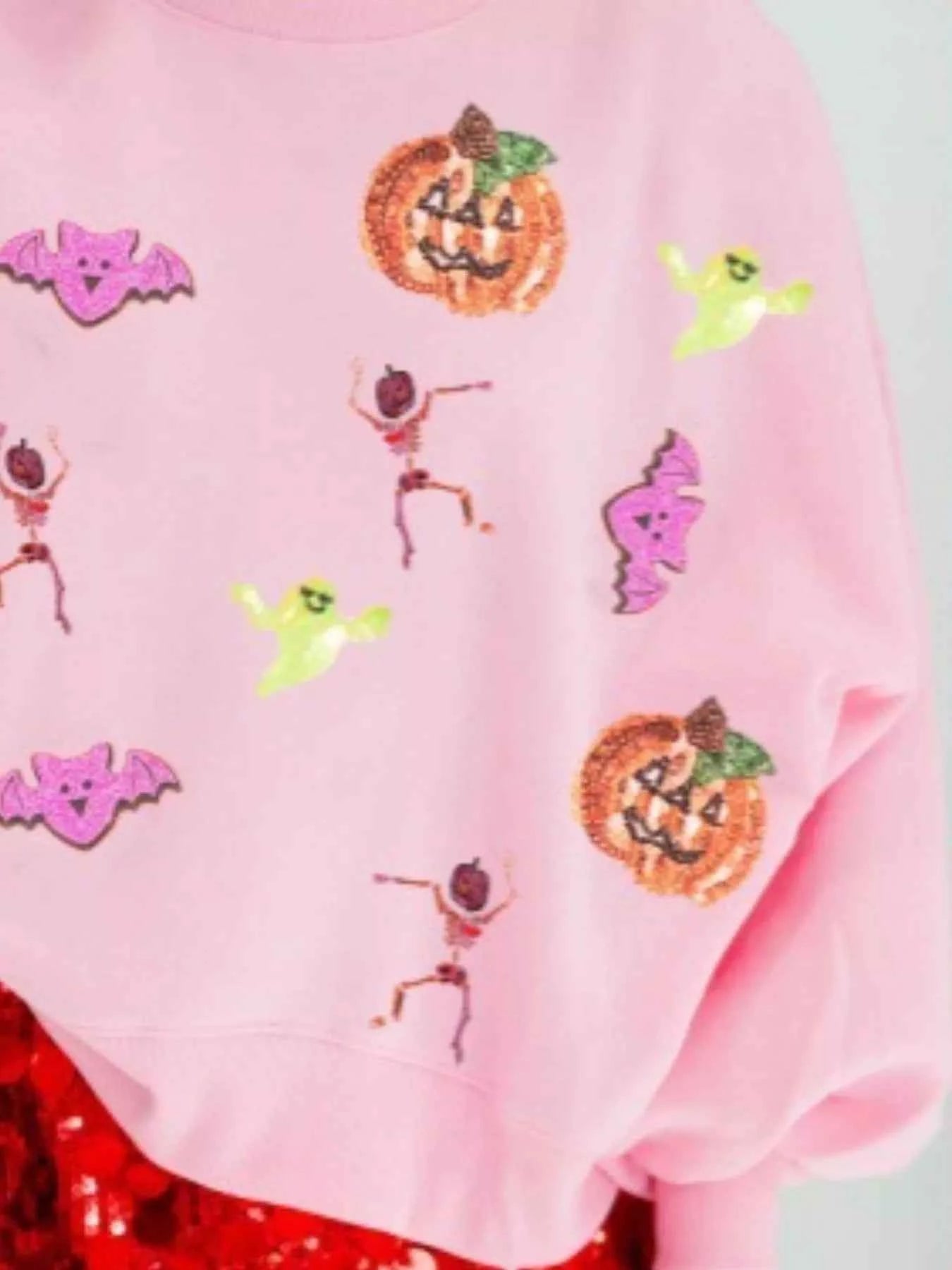 Halloween Sequin Round Neck Long Sleeve Sweatshirt fe2bebaa-b068-4cbc-9da6-aa1baa3a79d4-Max-Origin