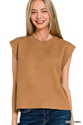 Zenana Round Neck Viscose Sweater Vest DEEP CAMEL fe337f5a25e04a358a5dcaf65ce794de-Max-Origin