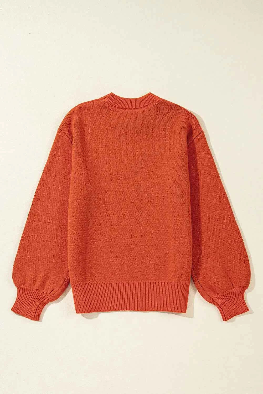 Pumpkin Pattern Round Neck Sweater fe3cfb02-bae1-44e8-bb79-bb53f5c447a9-Max