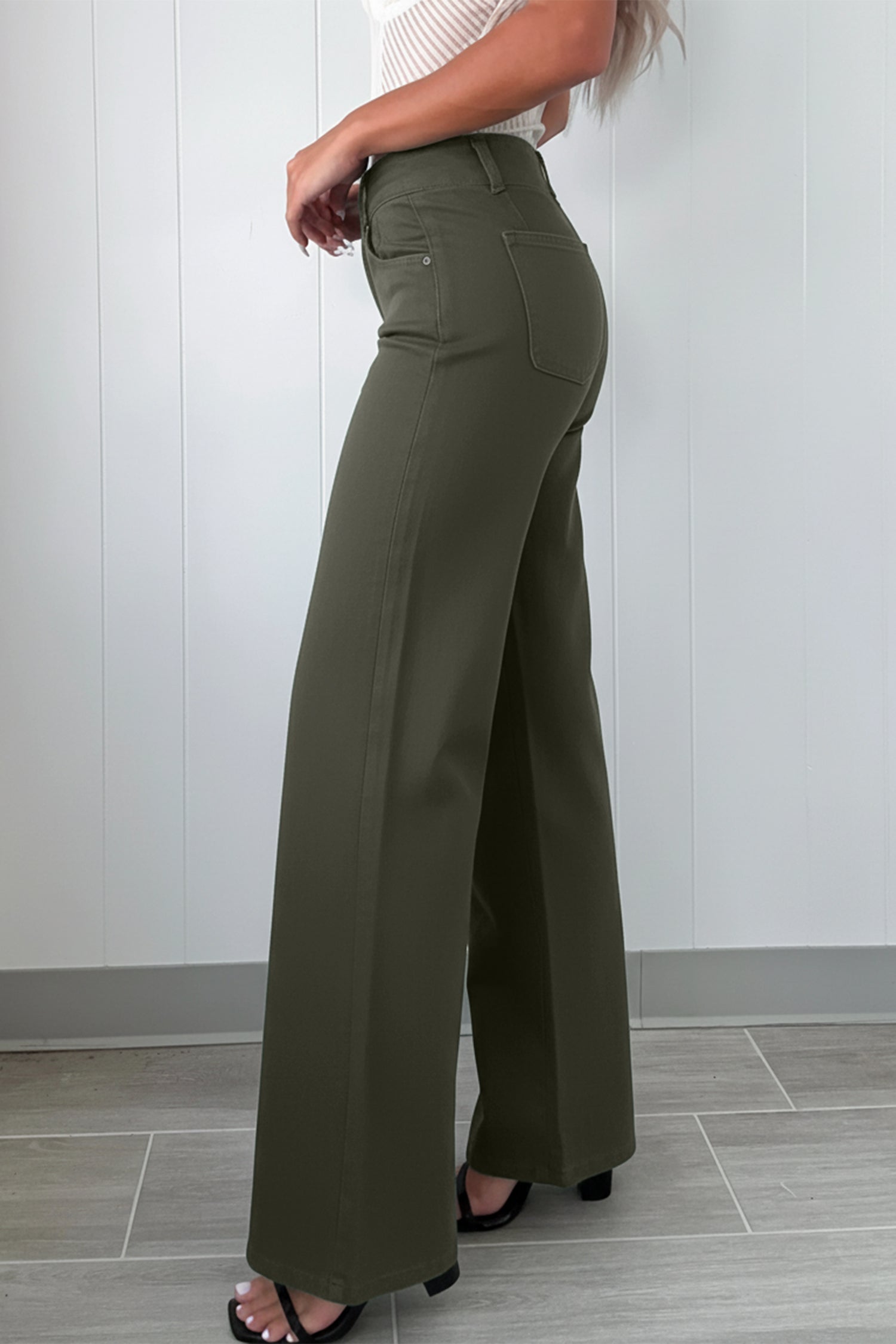 Bonbon 2-Button High Waist Flared Bottom Jeans fe48544b51e5bfd1