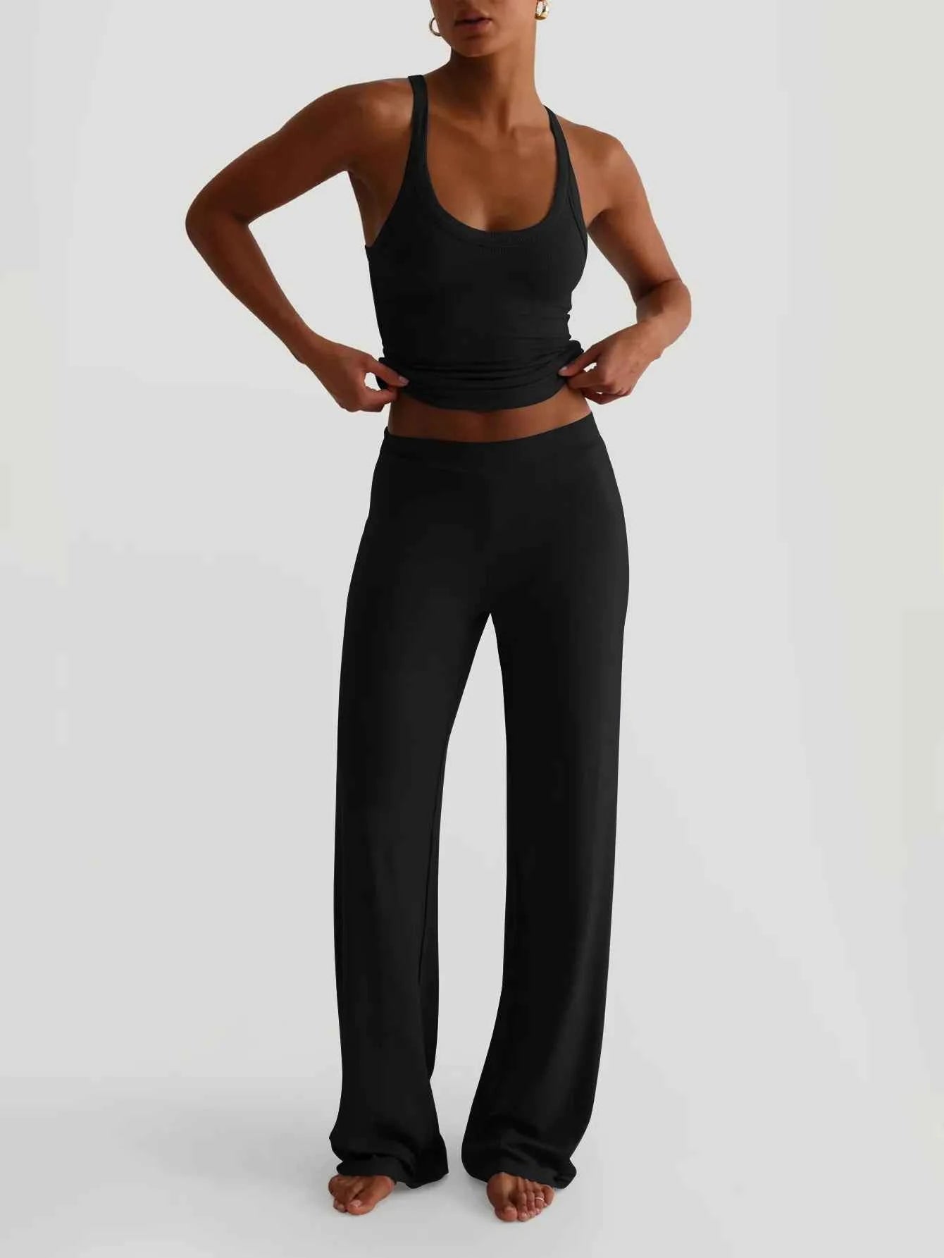 Scoop Neck Cami and Pants Set Black fe4c639a-8228-44c1-a6cd-7c0e989699c4-Max-Origin