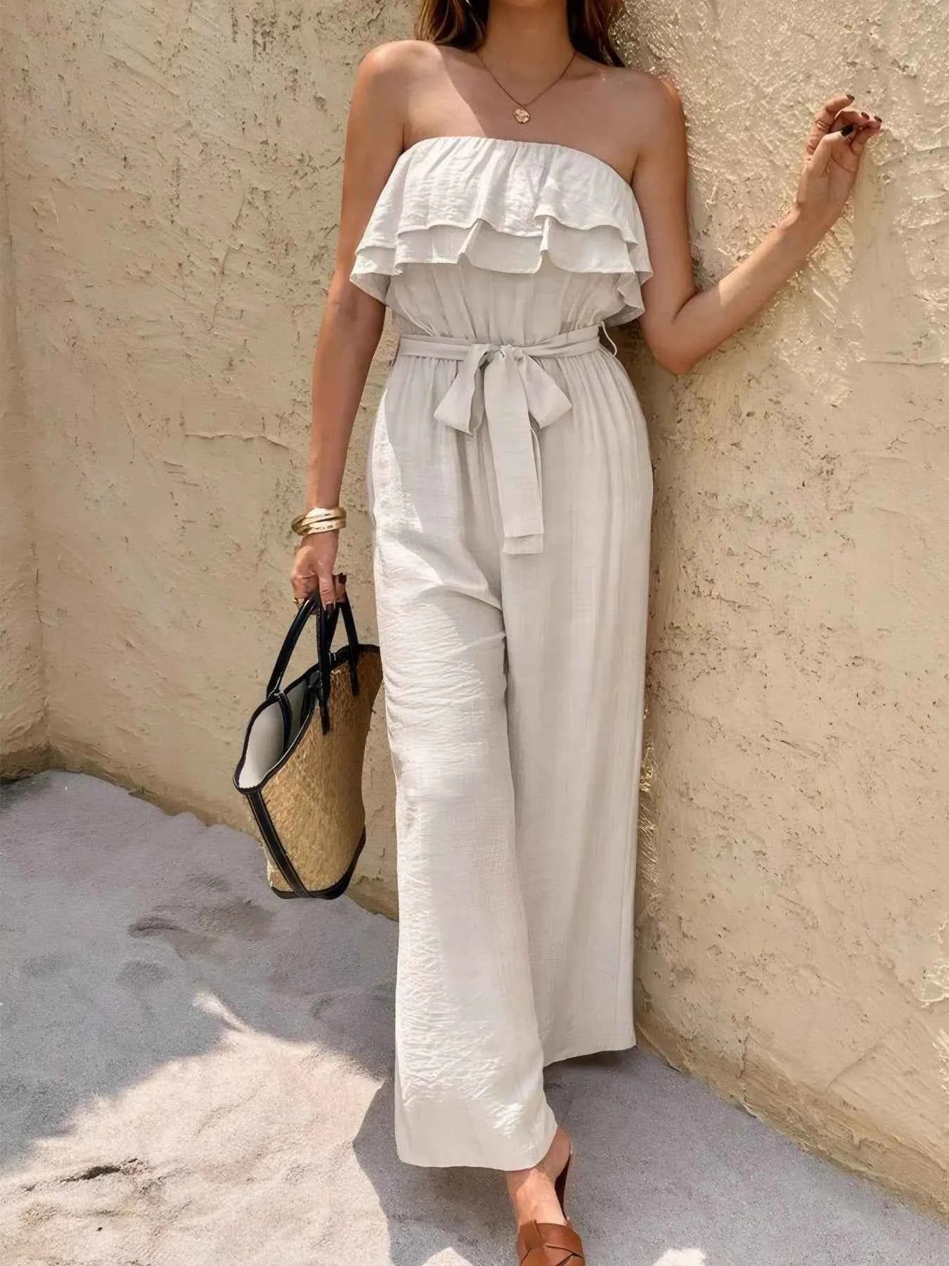 Off-Shoulder Ruffled Wide Leg Jumpsuit fe4e8136-6f9e-4254-95d0-ad387faa20c2-Max-Origin