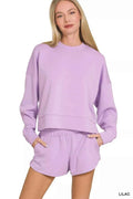 Zenana Scuba Long Sleeve Sweatshirts & Shorts Set LILAC fe627b161e994f5984203b8b46b1851c-Max-Origin