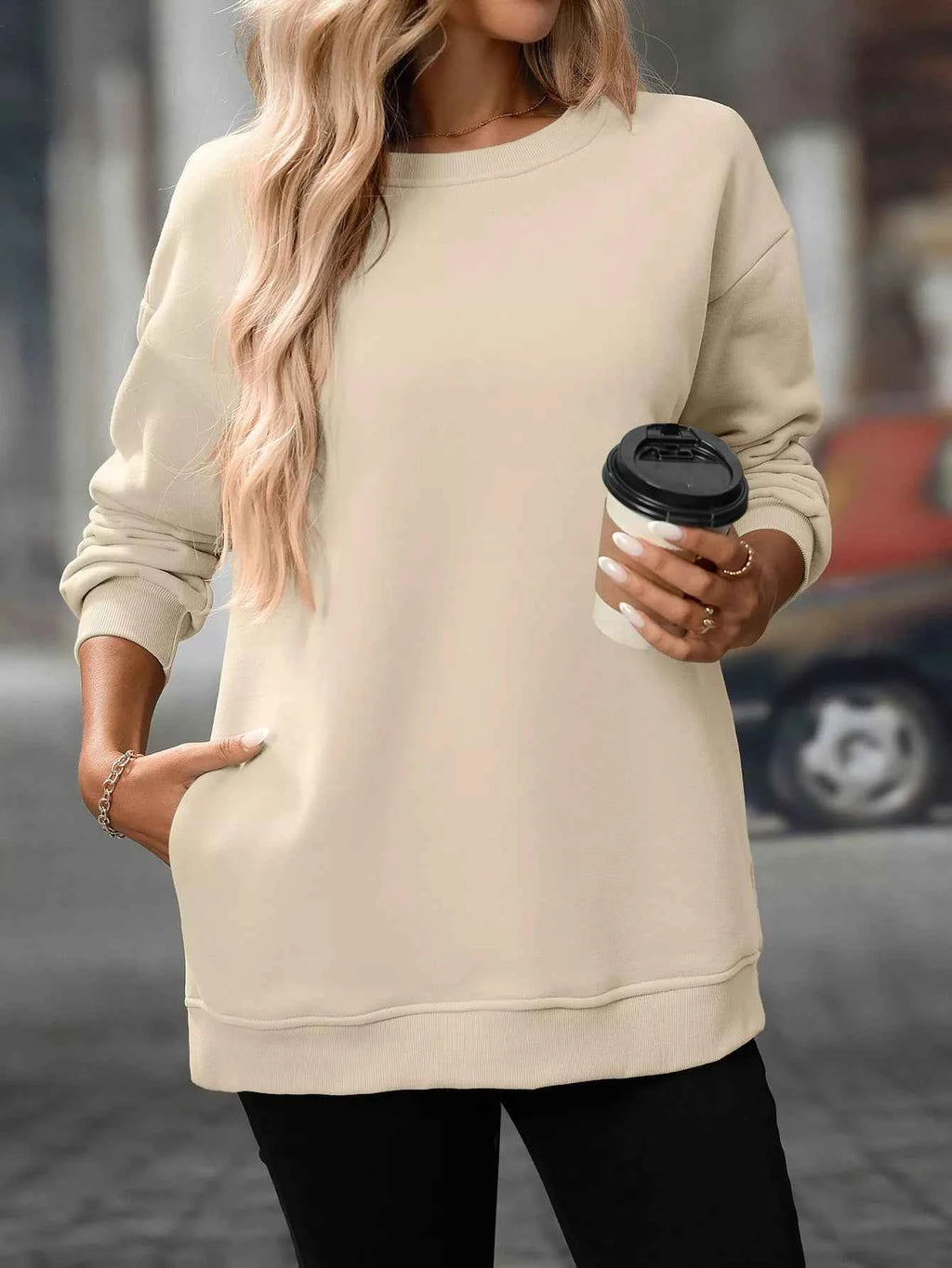 Casual Solid Color Long Sleeve Sweatshirt fe6975c8-38ac-481b-ac9a-5703a742cb5c-Max-Origin
