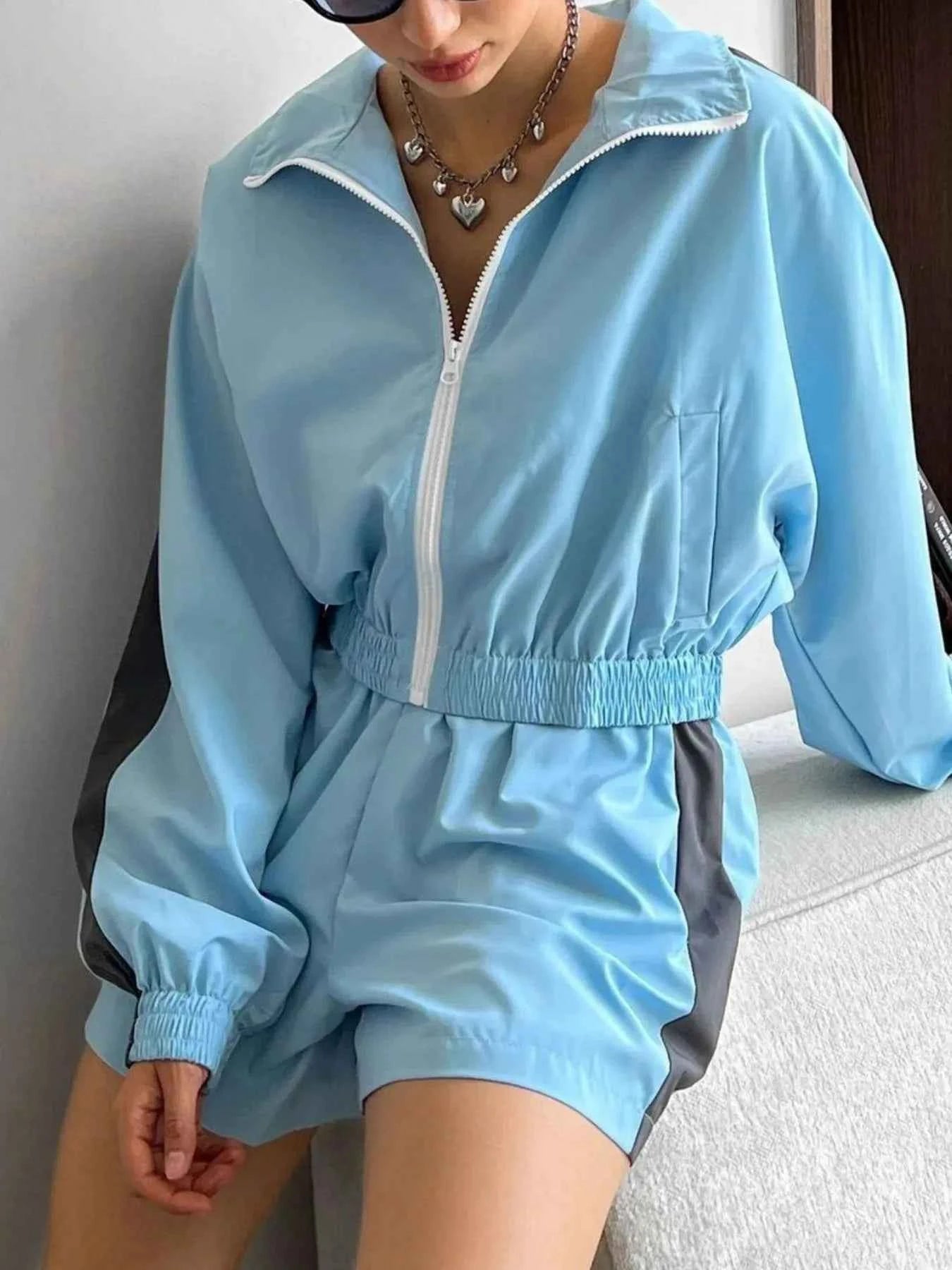 Zip Up Long Sleeve Jacket and Shorts Set fe710210-3a25-4ec8-b433-cc3c125b33d7-Max-Origin