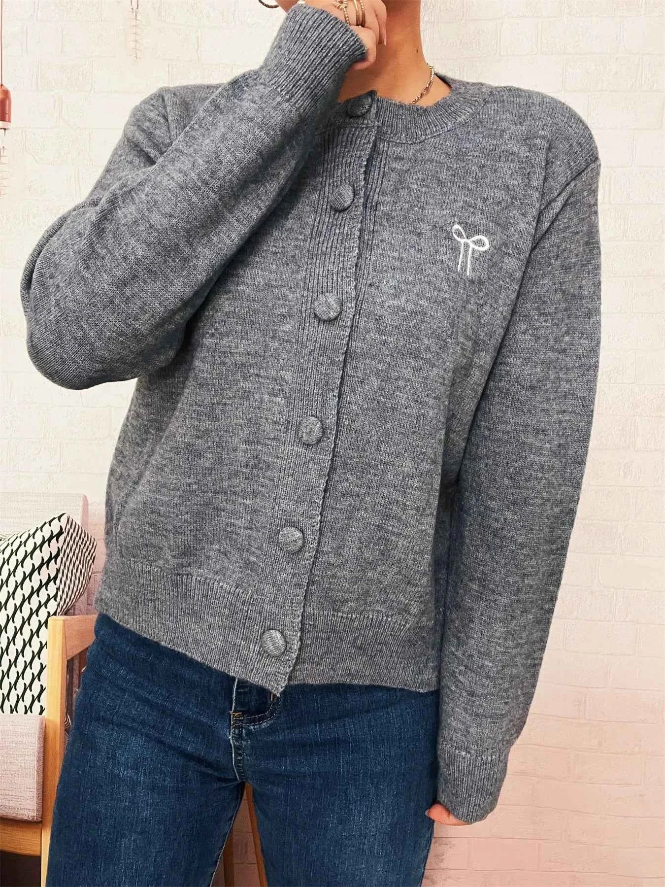 Button-Up Long Sleeve Cardigan fe73622e510845409f35afc54234830b-Max-Origin