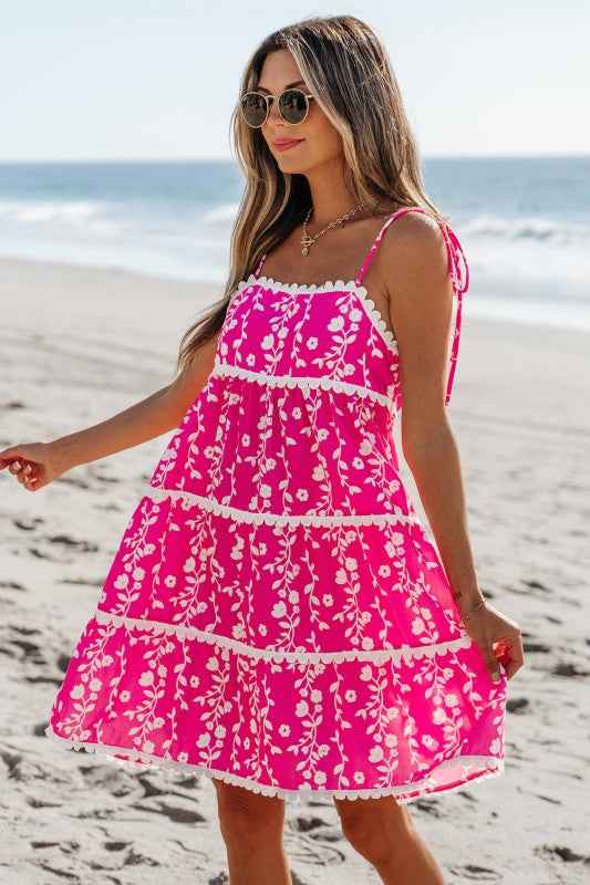 Mina Ric Rac Patched Sleeveless Mini Dress fe7fc771-3e66-411f-b9bc-a3ea846d959a