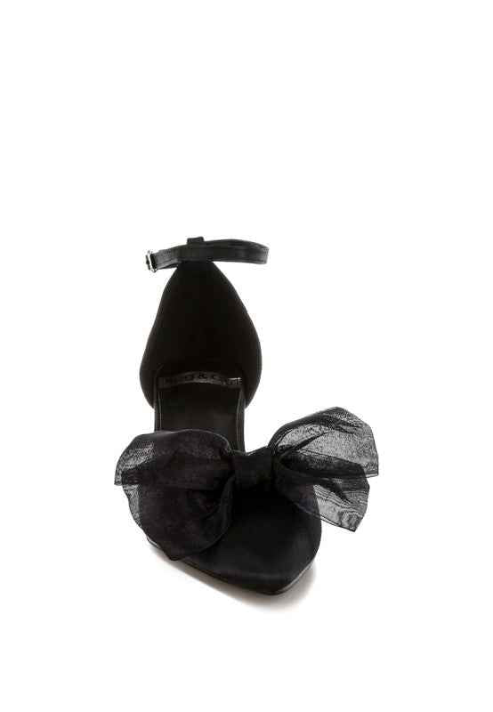 Cadell Bow Detail Satin Sandals fe839311-9e4b-4000-85ff-929b2ad02fb4