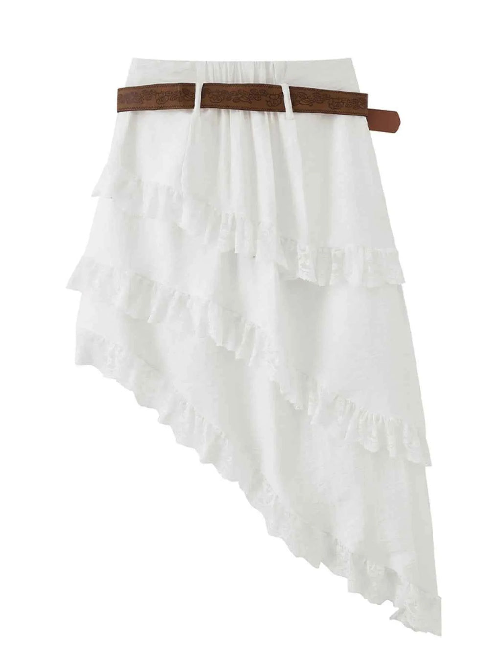 Asymmetrical Lace Ruffle Skirt fe8649b9-0912-4719-9fb4-c863458ad290-Max-Origin