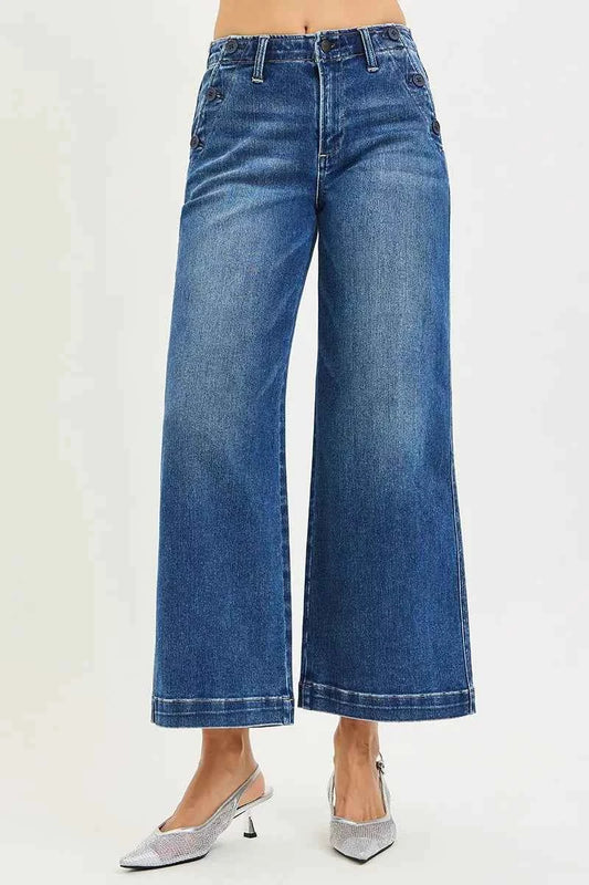 High Rise Wide Leg Jeans With Pocket Button Detail fe8a1fa060084680bfe1e7b37fc5ebc5-Max-Origin